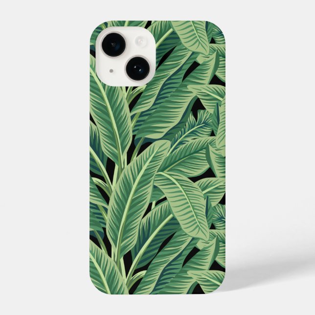 Green Tropical Banana Leaves iPhone Case (Back)