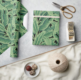 Green Tropical Banana Leaves Wrapping Paper