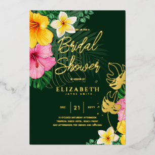 Green Tropical Disco BRIDAL SHOWER Gold Leaves
