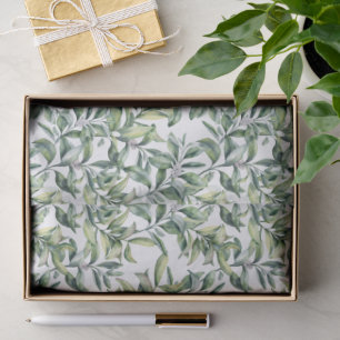 Green Tropical Foliage Leaves Tissue Paper