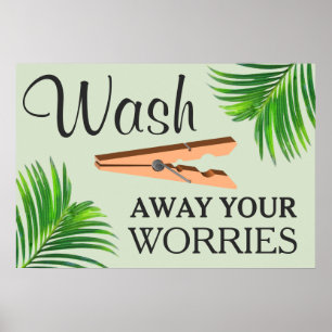 Green Tropical Funny Laundry Room Sign