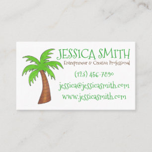 Green Tropical Island Beach Palm Tree Palmtree Business Card