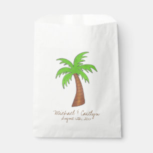 Green Tropical Island Palm Tree Beach Party Favour Bag