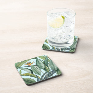 Green Tropical Jungle Banana Tree Strelitzia Coaster