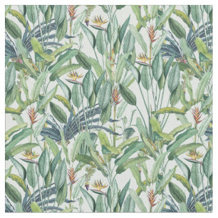 Green Tropical Jungle Banana Tree Strelitzia Fabric