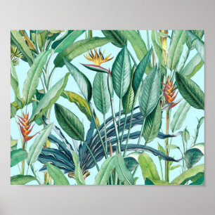 Green Tropical Jungle Banana Tree Strelitzia Poster