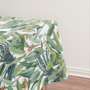 Green Tropical Jungle Banana Tree Strelitzia Tablecloth