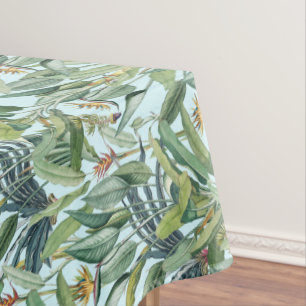 Green Tropical Jungle Banana Tree Strelitzia Tablecloth