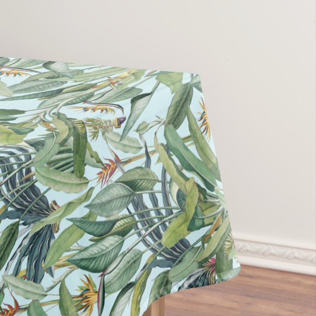 Green Tropical Jungle Banana Tree Strelitzia Tablecloth (In Situ)