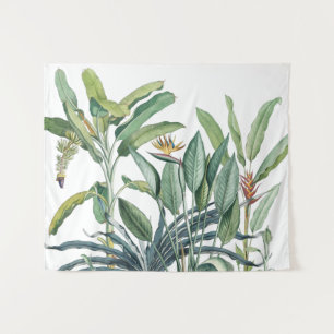 Green Tropical Jungle Banana Tree Strelitzia Tapestry