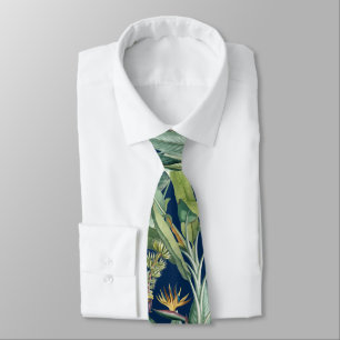 Green Tropical Jungle Banana Tree Strelitzia Tie