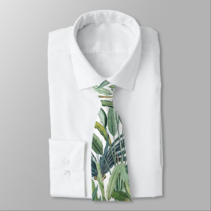 Green Tropical Jungle Banana Tree Strelitzia Tie