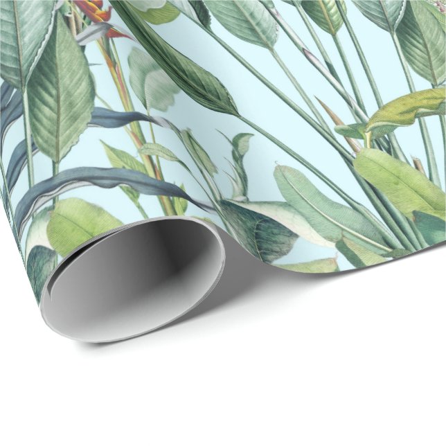 Green Tropical Jungle Banana Tree Strelitzia  Wrapping Paper (Roll Corner)