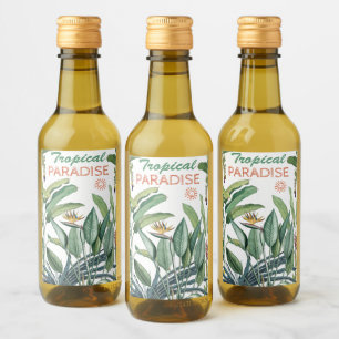 Green Tropical Jungle Paradise Wine Label