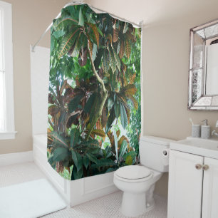 Green Tropical Jungle Shower Curtain