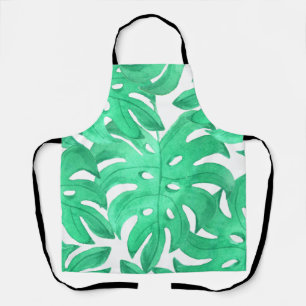 Green Tropical Leaf Art Apron