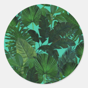 Green Tropical Leaf Pattern Stickers
