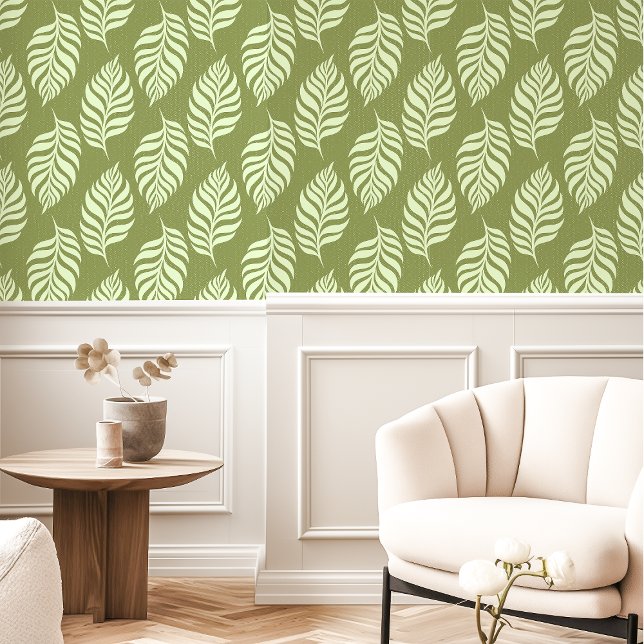 Green Tropical Leaf Pattern Wallpaper (Creator Uploaded)