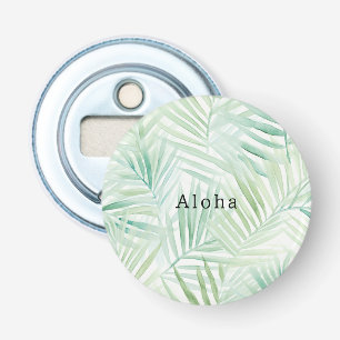 Green Tropical Leaves Aloha Bottle Opener