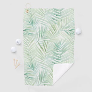 Green Tropical Leaves Aloha Golf Towel