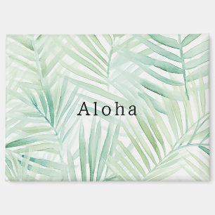 Green Tropical Leaves Aloha Magnet