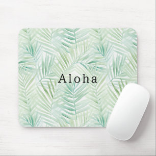 Green Tropical Leaves Aloha Mouse Pad