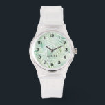 Green Tropical Leaves Aloha Watch<br><div class="desc">Green Tropical Leaves Aloha</div>