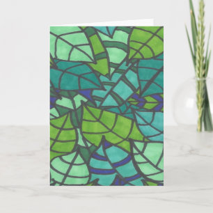 Green Tropical Leaves Card