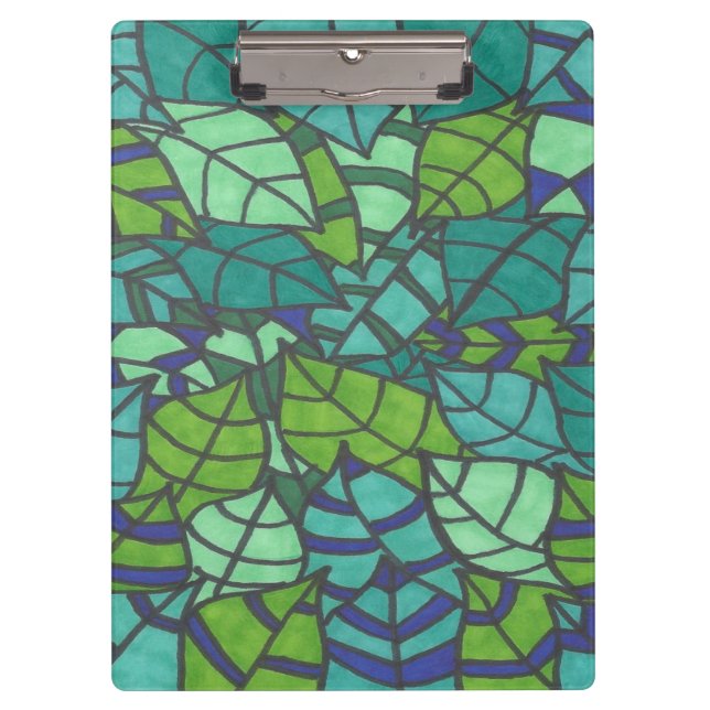 Green Tropical Leaves  Clipboard (Front)