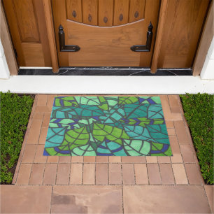 Green Tropical Leaves  Doormat