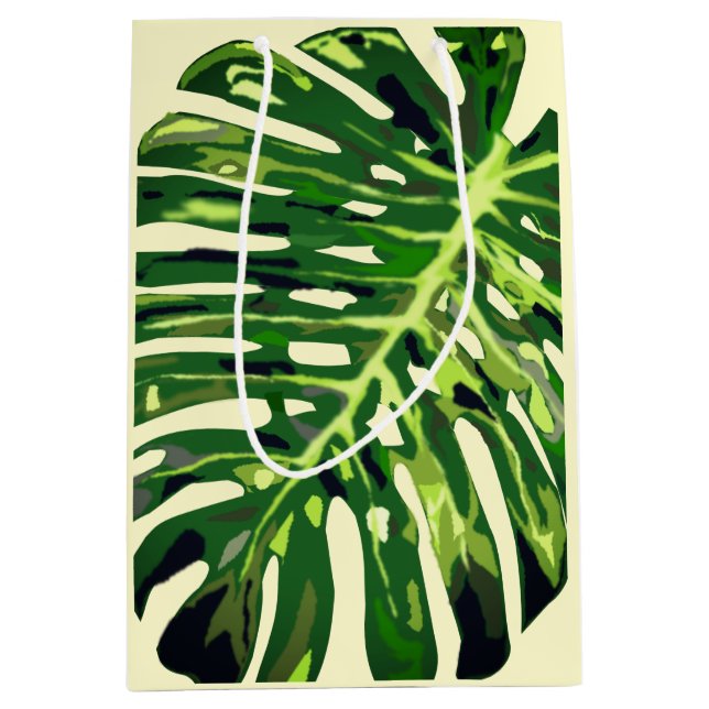 Green Tropical Leaves Gift Bag (Front)