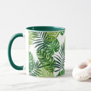 Green Tropical Leaves Mug