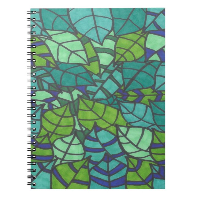 Green Tropical Leaves  Notebook (Front)