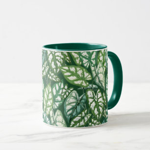 Green Tropical Leaves Pattern Mug