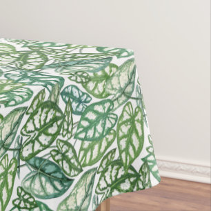 Green Tropical Leaves Pattern Tablecloth
