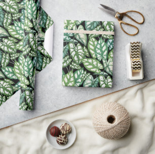 Green Tropical Leaves Pattern Wrapping Paper