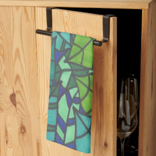 Green Tropical Leaves Tea Towel