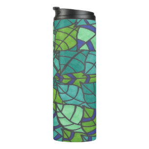 Green Tropical Leaves Thermal Tumbler