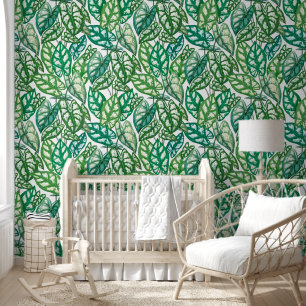 Green Tropical Leaves Wallpaper