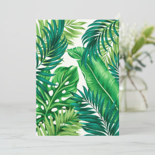 Green Tropical Palm Banana Monstera Leaves Invitation