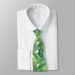 Green Tropical Palm Banana Monstera Leaves Tie