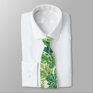 Green Tropical Palm Banana Monstera Leaves Tie