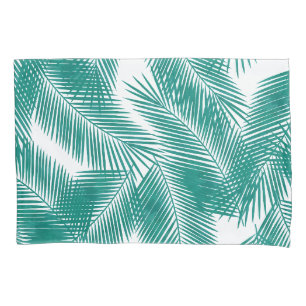 Green Tropical Palm Leaves Pattern Pillowcase