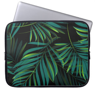 Green tropical palm leaves. Seamless pattern graph Laptop Sleeve