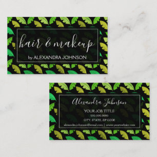 Green Tropical Palm Tree Leaf Pattern Business Card