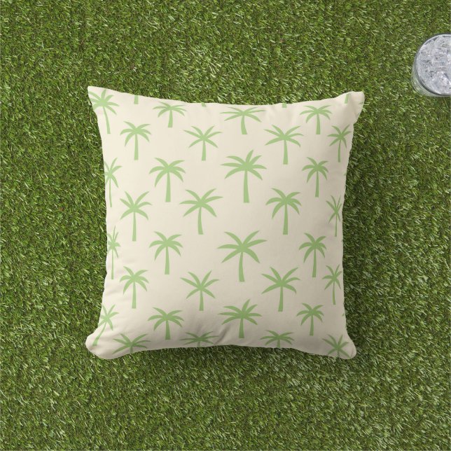 Green Tropical Palm Trees Pattern  Cushion (Grass)