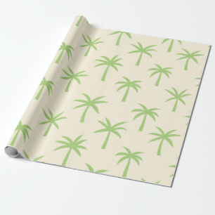 Green Tropical Palm Trees Pattern Wrapping Paper