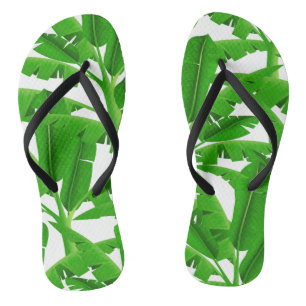 Green tropical palm trees thongs