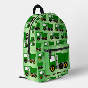 Green Truck Design Personalised Printed Backpack