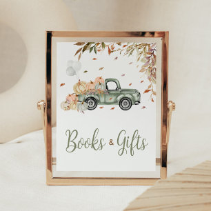 Green Truck Pumpkin Books and Gifts Baby Shower Poster
